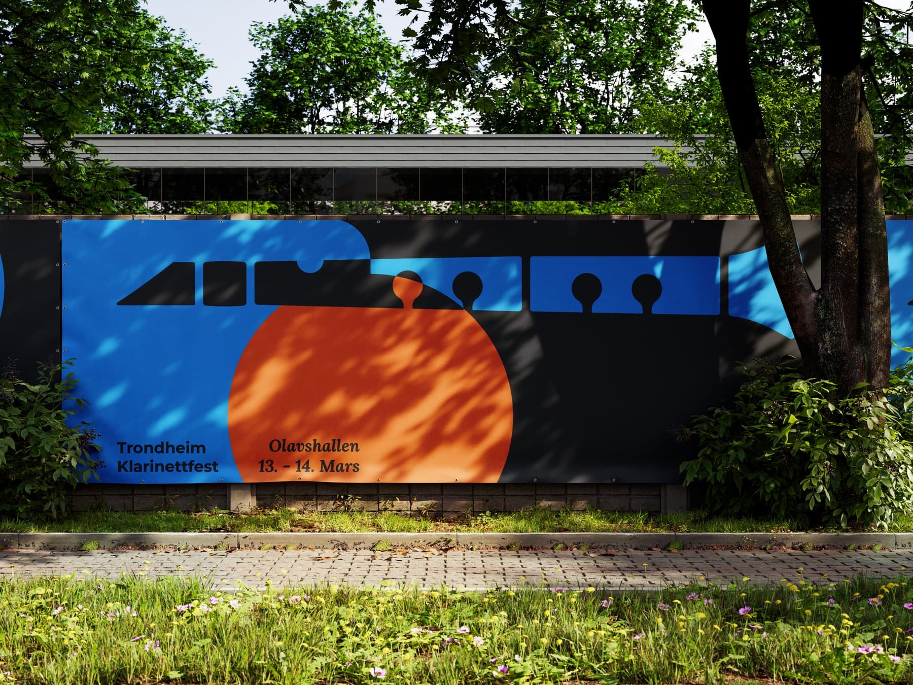 Klarinettfest-plakat i bybildet i Trondheim